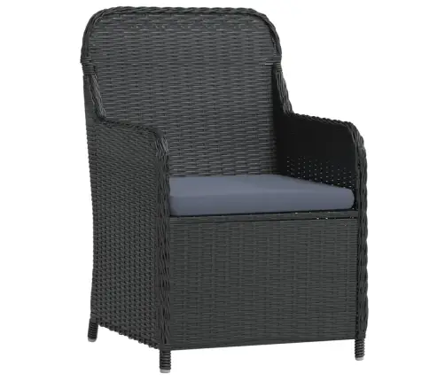 5-Daļīgs Dārza Mēbeļu Komplekts Ar Matračiem, Melns Vidaxl