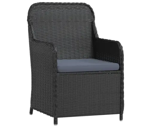 7-Daļīgs Dārza Mēbeļu Komplekts Ar Matračiem, Melns Vidaxl