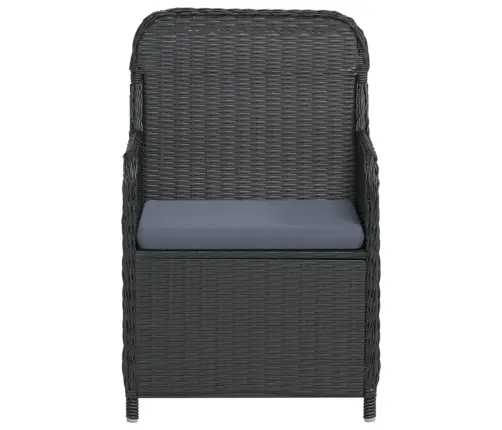 7-Daļīgs Dārza Mēbeļu Komplekts Ar Matračiem, Melns Vidaxl