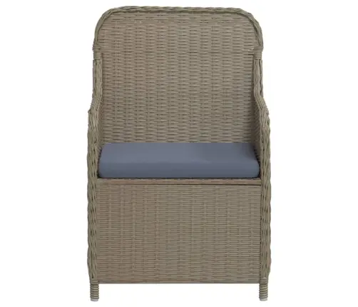 3-Osaline Aia Söögimööbli Komplekt Patjadega, Pruun