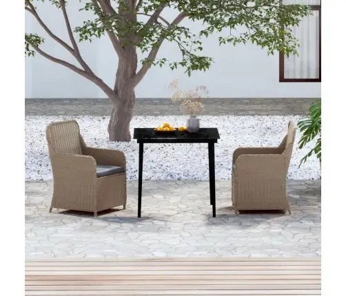 3-Osaline Aia Söögimööbli Komplekt Patjadega, Pruun