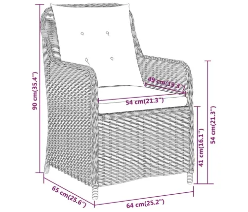 3-Daļīgs Dārza Mēbeļu Komplekts, Brūns Vidaxl