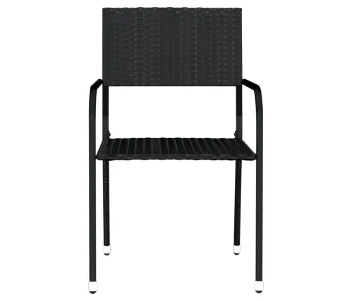 Sodo Valgomojo Baldų Komplektas, 3 Dalių, Juodos Spalvos