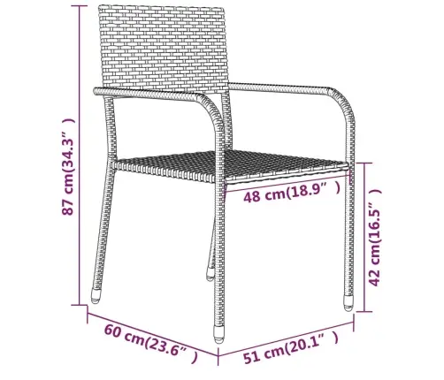 5-Daļīgs Dārza Mēbeļu Komplekts, Melns Vidaxl