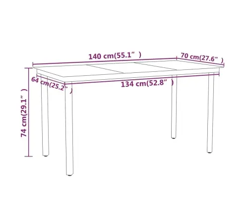 5-Daļīgs Dārza Mēbeļu Komplekts, Melns Vidaxl