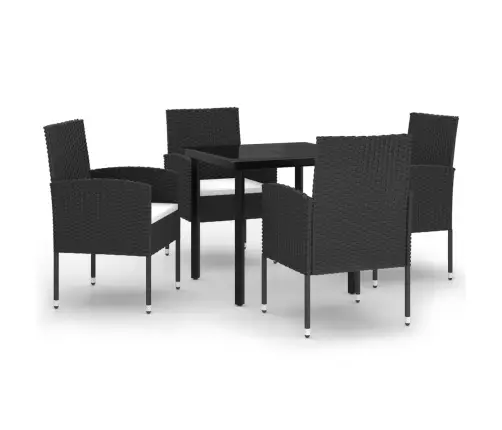 5-Daļīgs Dārza Mēbeļu Komplekts, Melns Vidaxl