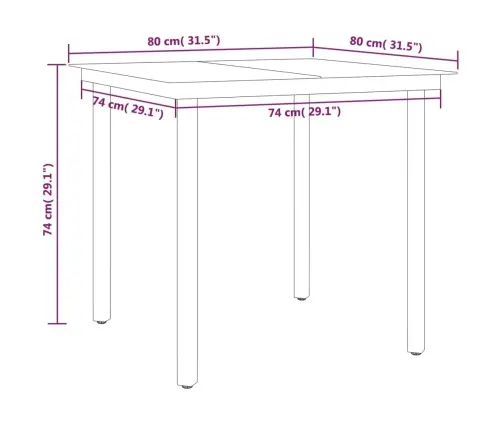 5-Daļīgs Dārza Mēbeļu Komplekts, Melns Vidaxl