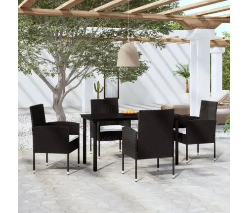 5-Daļīgs Dārza Mēbeļu Komplekts, Melns Vidaxl