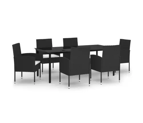 7-Daļīgs Dārza Mēbeļu Komplekts, Melns Vidaxl