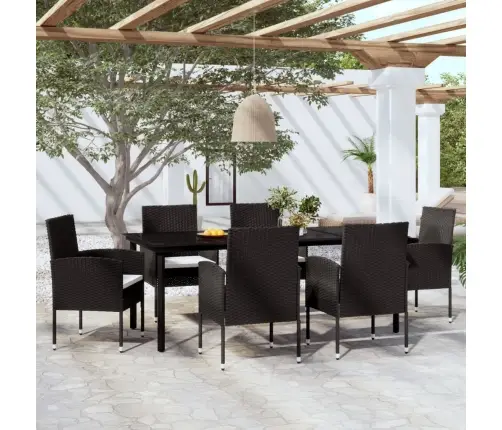 7-Daļīgs Dārza Mēbeļu Komplekts, Melns Vidaxl