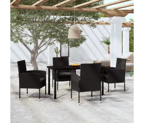 5-Daļīgs Dārza Mēbeļu Komplekts, Melns Vidaxl