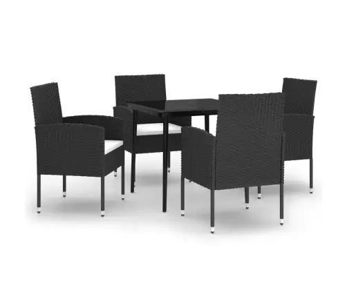 5-Daļīgs Dārza Mēbeļu Komplekts, Melns Vidaxl