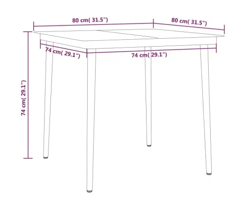 5-Daļīgs Dārza Mēbeļu Komplekts, Melns Vidaxl