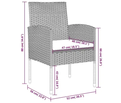 7-Daļīgs Dārza Mēbeļu Komplekts, Melns Vidaxl