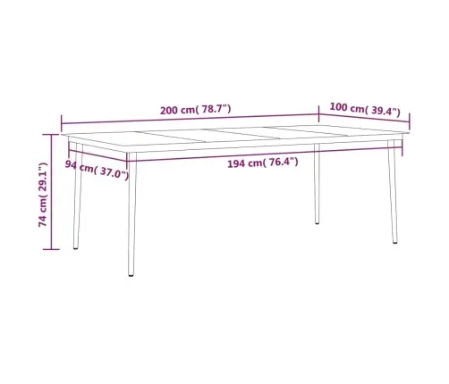 9-Osaline Aiamööblikomplekt, Must