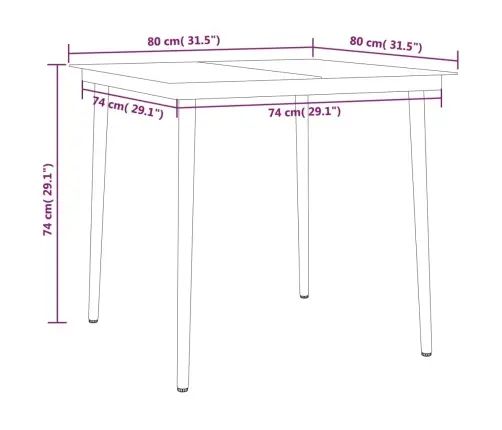 Sodo Valgomojo Baldų Komplektas, 5 Dalių, Juodos Spalvos
