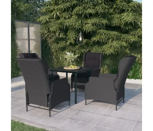 Sodo Valgomojo Baldų Komplektas, 5 Dalių, Tamsiai Pilkas Sodo Valgomojo Baldų Komplektas, 5 Dalių, Tamsiai Pilkas