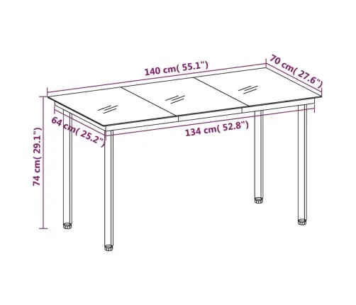 7-Osaline Aiamööbli Komplekt, Tumehall