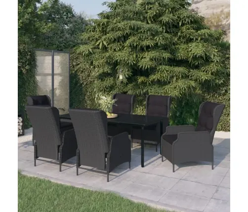 7-Daļīgs Dārza Mēbeļu Komplekts, Tumši Pelēks Vidaxl