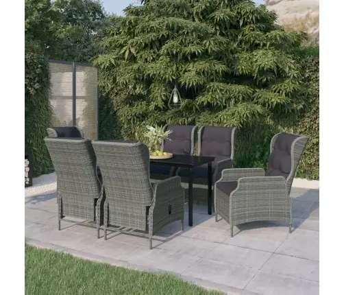 7-Daļīgs Dārza Mēbeļu Komplekts, Gaiši Pelēks Vidaxl