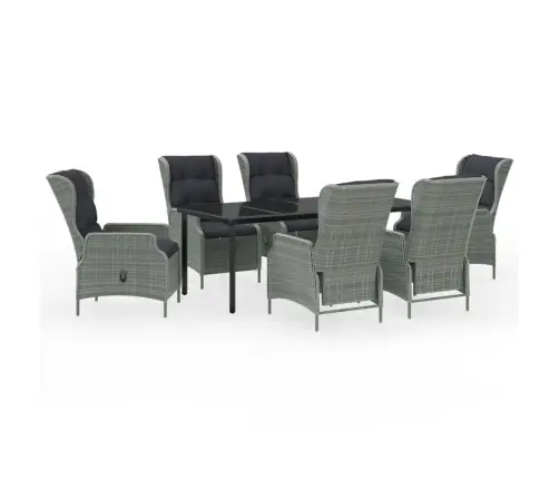 7-Daļīgs Dārza Mēbeļu Komplekts, Gaiši Pelēks Vidaxl