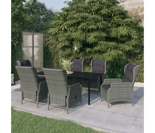 7-Daļīgs Dārza Mēbeļu Komplekts, Gaiši Pelēks Vidaxl