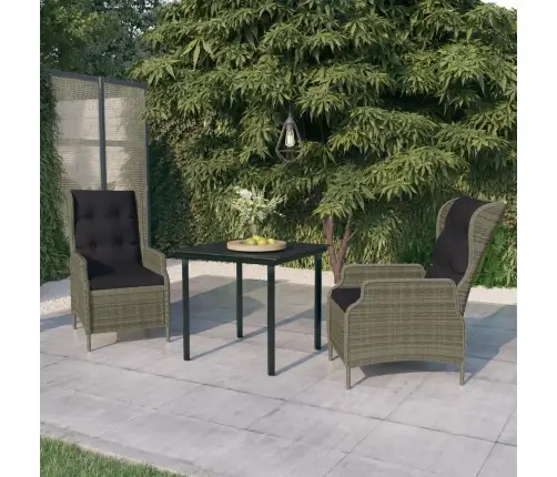 3-Osaline Aiamööbli Komplekt, Pruun