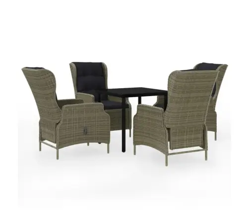 Sodo Valgomojo Baldų Komplektas, 5 Dalių, Rudos Spalvos