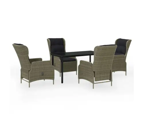 5-Osaline Aiamööbli Komplekt, Pruun