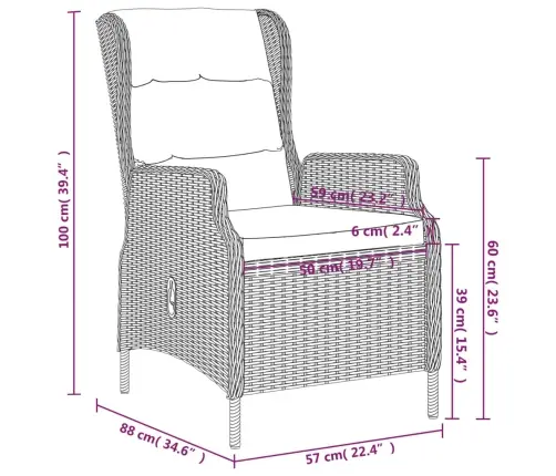 7-Daļīgs Dārza Mēbeļu Komplekts, Brūns Vidaxl