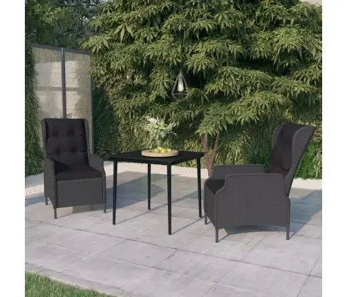 3-Daļīgs Dārza Mēbeļu Komplekts, Tumši Pelēks Vidaxl