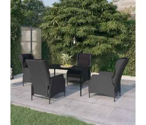 Sodo Valgomojo Baldų Komplektas, 5 Dalių, Tamsiai Pilkas