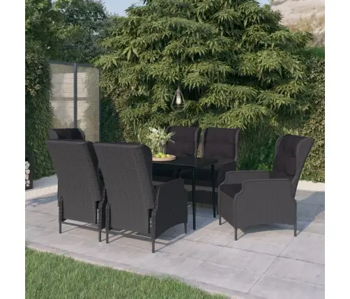 7-Daļīgs Dārza Mēbeļu Komplekts, Tumši Pelēks Vidaxl