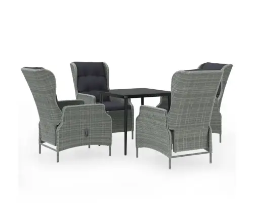 5-Daļīgs Dārza Mēbeļu Komplekts, Gaiši Pelēks Vidaxl