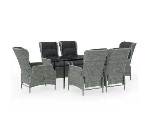 7-Osaline Aiamööbli Komplekt, Helehall