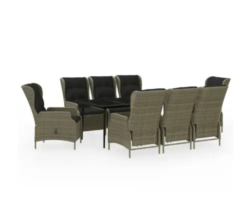 9-Daļīgs Dārza Mēbeļu Komplekts, Brūns Vidaxl