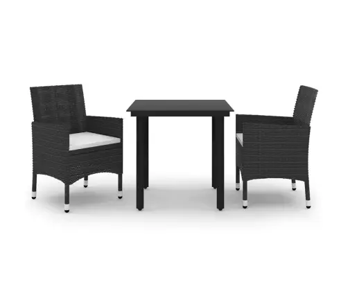 3-Daļīgs Dārza Mēbeļu Komplekts, Pe Rotangpalma, Stikls Vidaxl