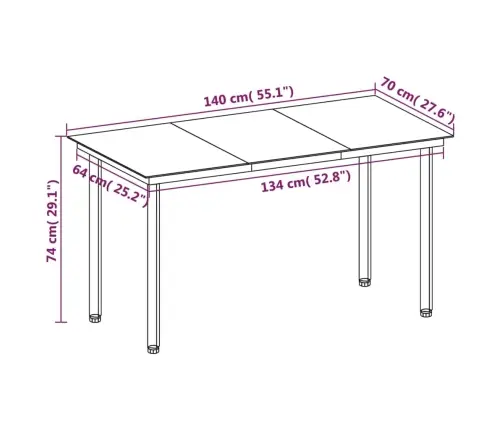 5-Daļīgs Dārza Mēbeļu Komplekts, Pe Rotangpalma, Stikls Vidaxl