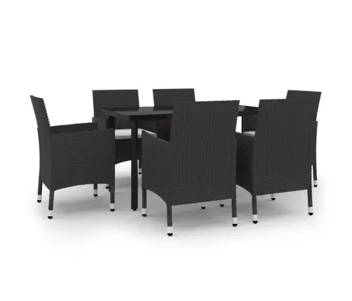 7-Daļīgs Dārza Mēbeļu Komplekts, Matrači, Rotangpalma, Stikls Vidaxl