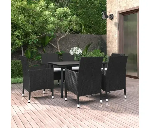 7-Daļīgs Dārza Mēbeļu Komplekts, Matrači, Rotangpalma, Stikls Vidaxl