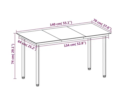5-Daļīgs Dārza Mēbeļu Komplekts, Pe Rotangpalma, Stikls Vidaxl