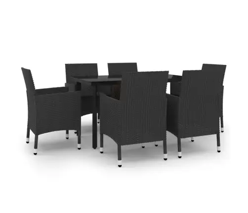 7-Daļīgs Dārza Mēbeļu Komplekts, Matrači, Rotangpalma, Stikls Vidaxl