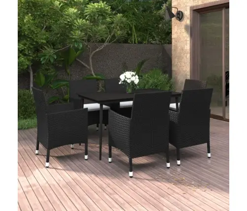 7-Daļīgs Dārza Mēbeļu Komplekts, Matrači, Rotangpalma, Stikls Vidaxl