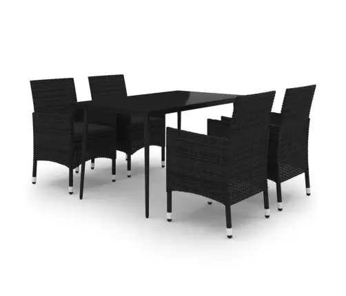 5-Osaline Aiamööbli Komplekt Patjadega, Polürotang Ja Klaas