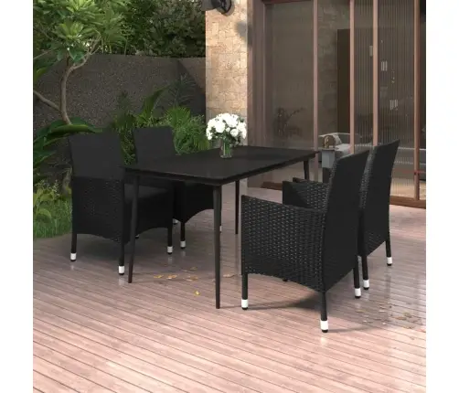 5-Osaline Aiamööbli Komplekt Patjadega, Polürotang Ja Klaas