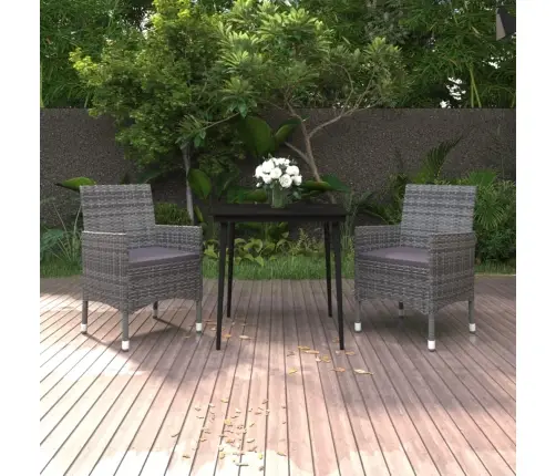 Sodo Komplektas Su Pagalvėlėmis, 3 Dalių, Poliratanas/Stiklas