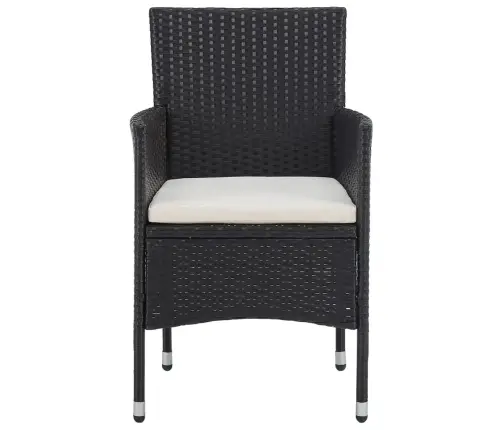 Dārza Krēsli, 2 Gab., Pe Rotangpalma, Melni Vidaxl