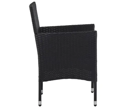 Dārza Krēsli, 2 Gab., Pe Rotangpalma, Melni Vidaxl