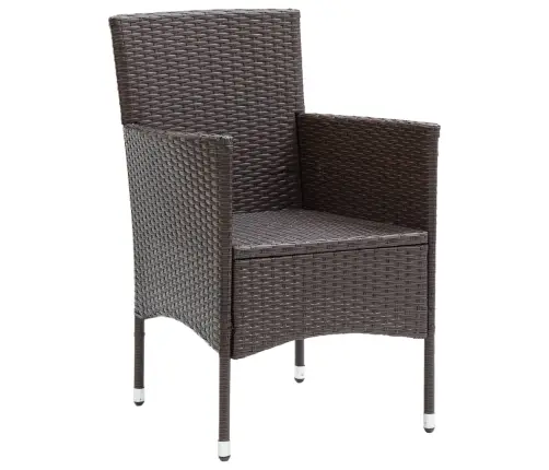 Sodo Valgomojo Kėdės, 4Vnt., Rudos Spalvos, Poliratanas