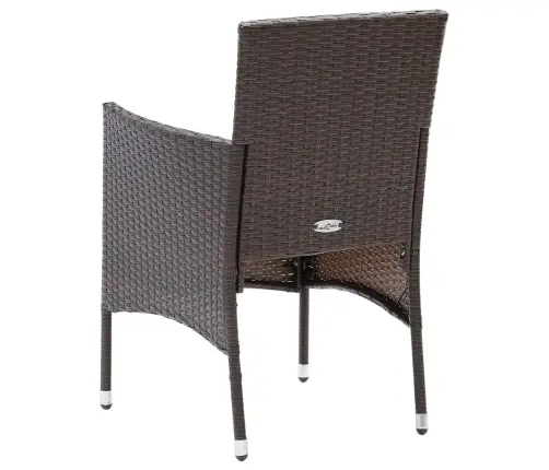 Sodo Valgomojo Kėdės, 4Vnt., Rudos Spalvos, Poliratanas